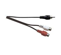 Phono Plug to 2 x Phono Sockets, Black