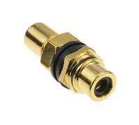 Phono RCA Panel Mount Socket Through Adapter Black Audio Video Gold