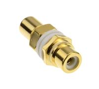 Phono RCA Panel Mount Socket Through Adapter White Audio Gold