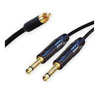 Phono RCA Split to 2 Dual Neutrik Mono Jacks Cable. Splitter Summing Lead 3m+ (75cm, Black)