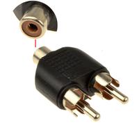 kenable Phono Splitter Joiner Adapter Twin RCA Plugs to RCA Phono Socket