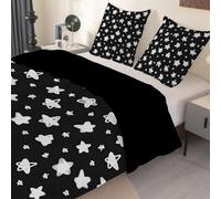 phonxia Beautiful Stars Super King Duvet Cover Set 220x260 cm - Breathable Superking Bedding with Zipper Closure Soft Microfiber, 1 Quilt Cover 220x260 cm + 2 Pillowcase 50x75 cm Reversible O80