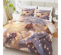 phonxia Dreamy Theme Duvet - Super King Size Breathable Coastal Starfish Comforter for All Year Round, Coverless Machine Washable Quilt 7.5 Tog, Lightweight Superking Duvet 220x260 D98