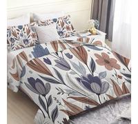 phonxia Floral Pattern Super King Duvet Reversible - Vintage Floral Sprigs Coverless Duvet, Quilt for All Seasons Luxury Comforter with 2 Pillowcases Washable Duvets Super King 260x220cm C13