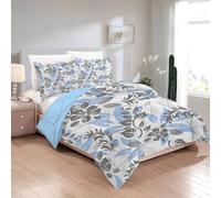 phonxia King Size Duvet - Stripes Reversible ComforterRetro Botanical Coverless for Autumn Winter - Brown King Size Duvet 230 x 220cm with 2 Pillowcases HH63