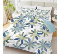 phonxia Large Daisy Duvet Double - Coverless Duvet 4.5 Tog with Gradient,Lightweight Comforter Set for Boys and Girls, 1 Quilt Double 200x200cm with 2 Pillowcases Machine Washable L4