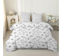 phonxia Leaves And Branches Duvet Double - Coverless Duvet 4.5 Tog with Neutral Style,Lightweight Comforter Set for Boys and Girls, 1 Quilt Double 200x200cm with 2 Pillowcases Machine Washable C4