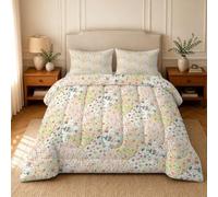 phonxia Micro Mini Ditsy Floral Coverless Duvet Super King 4.5 Tog, Morandi Tone Reversible lightweight Duvet Set with Pillowcases, Pastel tones Lightweight Machine Washable Quilt 220x260 cm, U119