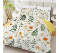 phonxia Minimal Pink Bow Duvet Single - Coverless Duvet 4.5 Tog with Simple White Daisy, Soft Lightweight Comforter Set for Boys and Girls, 1 Quilt Single 135x200cm with 2 Pillowcase L52