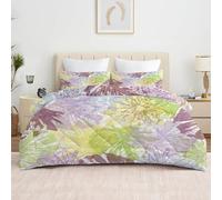 phonxia Retro Leaves Double Duvet Reversible - Abstract Forest Duvet Coverless, Microfiber All-Season Soft Bed Quilt, Minimalist Plants, Machine Washable, 200x200cm Includes 2 Pillowcases - N62