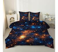 phonxia Starry Galaxy Queen Size Duvet - Coverless Duvet 4.5 Tog with Abstract, Soft Lightweight Comforter Set for Boys and Girls, 1 Quilt 230x220cm with 2 Pillowcases Machine Washable C113