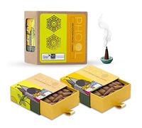 PHOOL LUXURY INCENSE Devotion Pack (80 Incense Cones | 2 Fragrances: Tulsi & Jasmine) (Green)