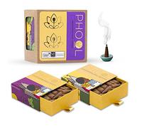 PHOOL LUXURY INCENSE Meditation Pack (80 Incense Cones | 2 Fragrances: Nagchampa & Patchouli) (Pink)