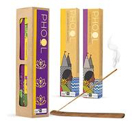 PHOOL LUXURY INCENSE Meditation Pack - 80 Incense Sticks, 2 Fragrances- Nagchampa and Patchouli (Pink)