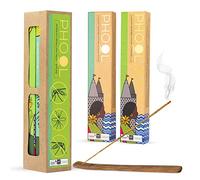 PHOOL LUXURY INCENSE Mosquito Repellent Pack (80 Incense Sticks | 2 Fragrances- Citronella & Eucalyptus) (Green)