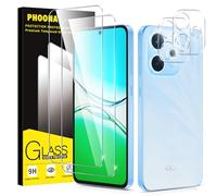 Phoona 2 Pieces Screen Protector for OPPO A5 Pro 4G/5G, with 2 Pieces Camera Lens Protector, Ultra HD Tempered Glass, 9H Hardness, Anti-Scratch, Bubble Free