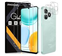 Phoona Tempered Glass Screen Protector for Honor X5C Plus 4G, 2 Pieces Protective Glass with 2 Pieces Camera Protection Glass, 9H Hardness Screen Protector, 0.33 mm HD Clear, Anti-Scratch, Bubble-Free