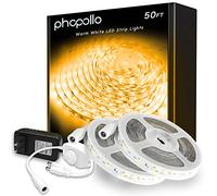 phopollo LED Strip 15 m 2 Rolls Dimmable Warm White 900 LED Flexible for Bedroom Mirror Kitchen Decoration