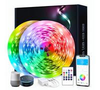 phopollo Smart WiFi Led Strip Light for Bedroom 30m Compatible with Alexa & Google Home RGB Room Led Lighting App Bluetooth Music Sync Mode (2 Rolls of 15m) [Energy Class A] [Energy Class A]