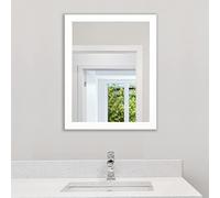 Phore Rectangular Wall Mirror White Bathroom Mirror 16" x 20" Wall Mirror for Entryway, Bedroom, Living Room