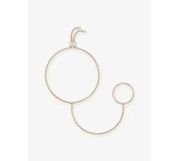 Phoria Womens Phoria Stellar 18ct Yellow-Gold Vermeil Plated Sterling-Silver and White Topaz Hand Chain Gold/White