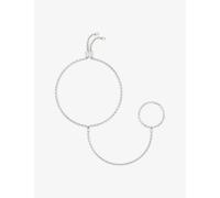 Phoria Womens Phoria Stellar Sterling-Silver and Topaz Hand Chain Silver/White