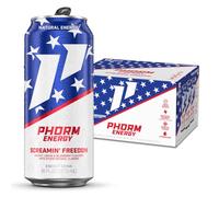 Phorm Energy Drink, Screamin’ Freedom, Rocket Pop Flavor, Sugar Free, 200 mg Natural Caffeine From Green Tea, Electrolytes and Vitamin B12, Gluten Free, Vegan, 16 FL Oz, Pack of 12