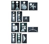 PHOS Design, P0301, Men's Toilet Door Symbol, 11 cm Height, Toilet Sign Pictogram with Design Awards, Stainless Steel, Matt, Self-Adhesive, Men's Door Sign, Silver, Sign Signpost, 100% Made in Germany