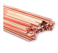 Phosphor Copper Welding Rods 2.5mm Diameter, 250mm Length, 20pcs Flat Electrode for Brazing and Soldering Copper Pipes, Refrigerator, Air Conditioner