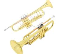 Phosphorus Gold Bb Standard Trumpet Set Brass Beginners Trumpet Instruments With Box 7C Blowing Nozzle Gloves(Color:Phosphorus Gold)