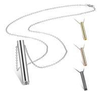 Photect 4 Pcs Anxiety Relief Necklace, Mindful Breathing Necklace Stainless Steel Portable Deep Breathing Exercises Necklace for Men Women Meditation Stress Relief (Silver, Gold, Black, Rose Gold)