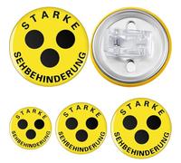 Photect Pack of 3 Blind Badges Blind Badge with Clamp Blind Sign Visual Impaids Accessories Aid for Blind Visually Impaired Dogs Dementia, Size 44/58/75 mm (Strong Visual Disability)