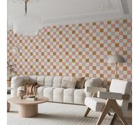 Photo 3D Wallpaper Pastel Plaid 230x180cm，Boho Geometric Silk Cloth Wall Art for Bedroom Living Room
