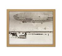 Photo Airship Norway Ny-Alesund North Pole 1926 Artwork Framed Wall Art Print 18X24 Inch