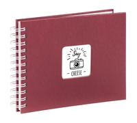 Photo Album 24 x 17 cm (Spiral Album with 50 White Pages, Photo Book with glassine dividers, Album to Stick in and Design Yourself), Bourdeaux Red,