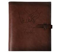 Photo Album 4x6 200 Photos, Genuine Leather Photo Albums with Writing Space with 30 Writing Paper, Travel Family Wedding Kids Graduation Ultrasound Baby Picture Album Scrapbook Photo Album Hold Hands