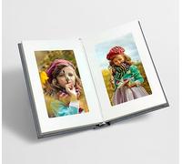 Photo album 4x6 PU leather cover Photo books for 4x6 pictures or Theme photo collection and Art portfolio (Blue/inner white)