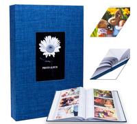 Photo Album 6x4-200 Photos Linen Cover Photo Books with 200 Horizontal Pockets,Slip-in Picture Albums for Family Wedding Anniversary Baby Vacation Pictures (1, Blue)