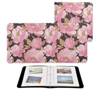 Photo Album A Pattern Of Flowers in Pink Photobooks For All Size Pictures Self Adhesive Pages 4x6, 5x7, 6x8 Photos