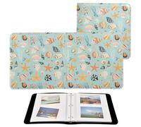 Photo Album Book Photobooks For All Size Pictures Seashells Different Shapes and Starfish Self Adhesive 4x6, 5x7, 6x8 Photos