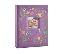 Fashion Design 200 Holds Photo Album for 5"X7(13X18cm) Photo with Window (Cream-Flower) Arpan Purple One Size
