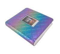 Photo Album, PU Leather Cover, Transparent PVC Inner, 36 Pages 288 and 1 Pockets, Holds 3 Inch Photos, Lightweight Design, for Instant Camera, Cards Tickets (Colorful Blue Purple)