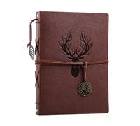 Photo Album Scrapbook 60 Pages Premium Black Paper Memory Book Vintage DIY Leather Cover Photo Book for Kids Graduation Wedding Anniversary Family Travel Birthday Christmas Gifts (Deer)