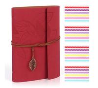 Photo Album Scrapbook, Leaf Soft Leather Scrapbook Album, DIY Memory Book with Sleeves, Vintage Photo Album Gift for Valentine's Day Mother's Day Birthday Christmas Anniversary, Red