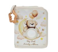 Photo Album - Soft Bear Picture Books, Portable Memory Organizer, Stroller Hanging Photo Holder, Tactile Fabric Keepsake Albums | Early Visual Development Book With Hook For Travel Nursery Play