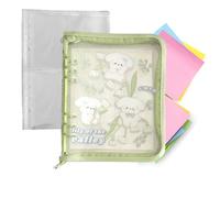 Photo Album with 6 Hole Punched Ring Binders - A5 Transparent Animal Pattern Folder | Scrapbook with Stickers: Organization and Presentation Set Including 10P