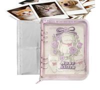 Photo Album with Perforated Ring Binders 6 Holes - A5 Transparent Animal Pattern Folder | Scrapbook with Stickers - Organization and Presentation Set Includes 10 Inner Pages