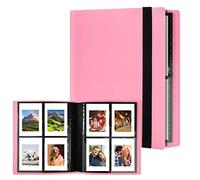 Photo Albums, 160 Pockets Scrapbook Memory Book, 40 Pages Mini Film Album for Polaroid Zink Photo Paper/Fujifilm Instax Mini Film/Kodak Zink Photo Paper/Sprocket Photo Paper - Pink