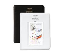 Photo Albums,2Pcs 64 Pockets Album for Fujifilm Mini 7s 8 8+ 9 25 26 50s 70 90 Instant Camera Name Card, Photo Book for PIC-300P/Z2300, Smokey White&Black