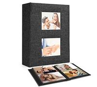 Photo Albums 6x4, 50 Pages 200 Photos, Black Pages, Linen Photo Album, Slip In Photo Album 10 x 15cm Large Capacity, Perfect Gifts For Anniversary, Baby, Wedding, Birthday, Family